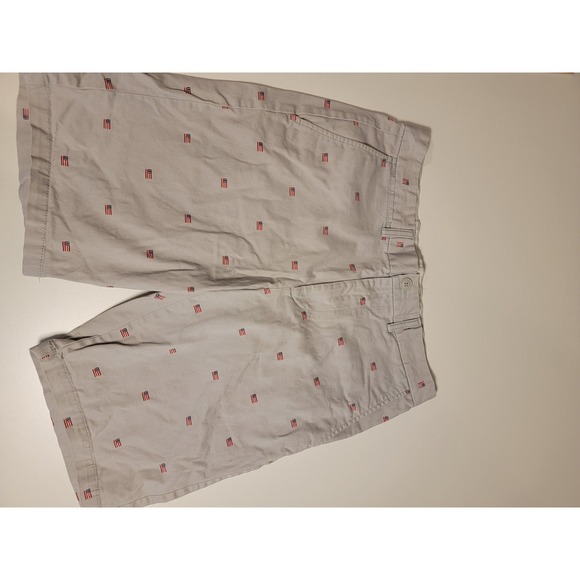 Old Navy Other - Old Navy Mens 32 Ultimate Slim Gray American Flag Embroidered Chino Shorts 9in